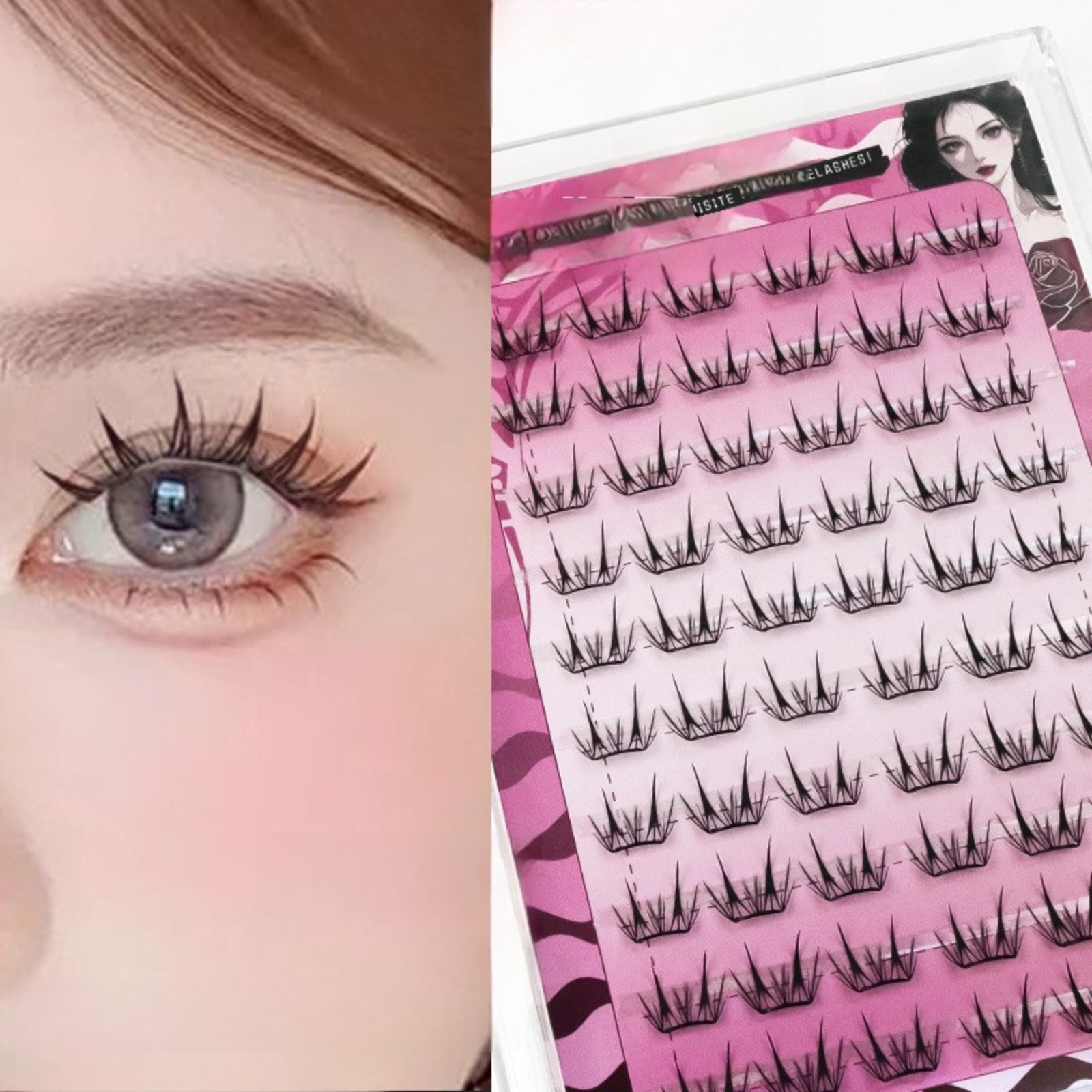 Eyelash Extension Korea - Selbstklebende Wimpernbüschel ohne Klebstoff, Flauschige Manga