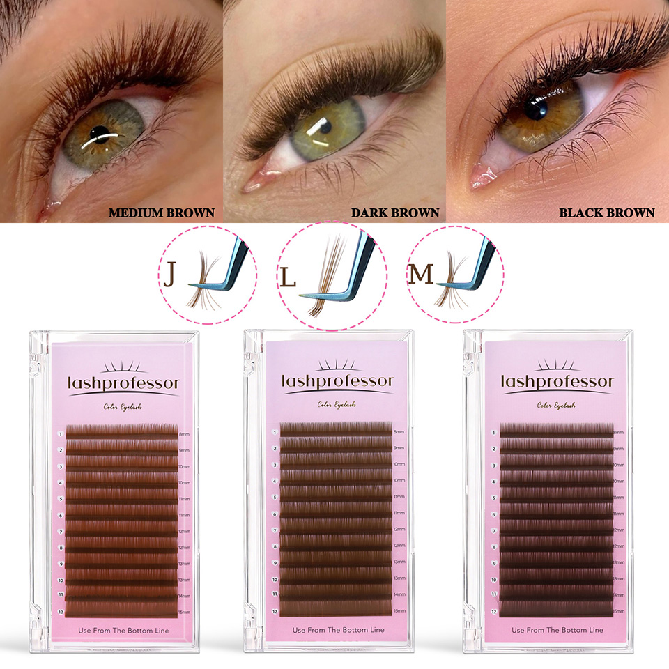 Eyelash Extension Russian - Lashprofessor J L M Curl Brown