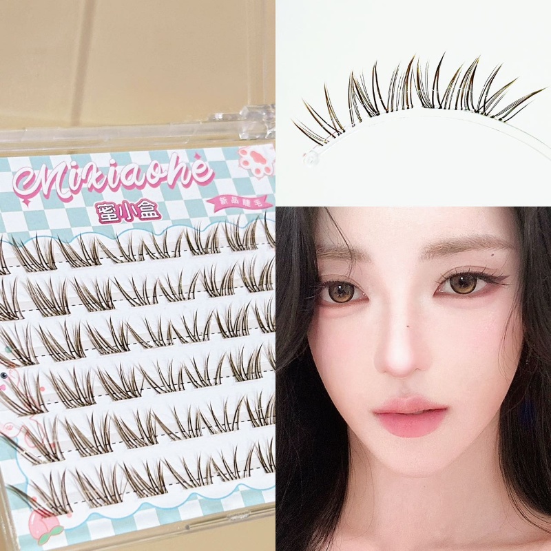 Lash Adhesive Glue - Mixiaohe Band Kleberfreie Dunkelbraune Fuchsaugen-Falsche Wimpern