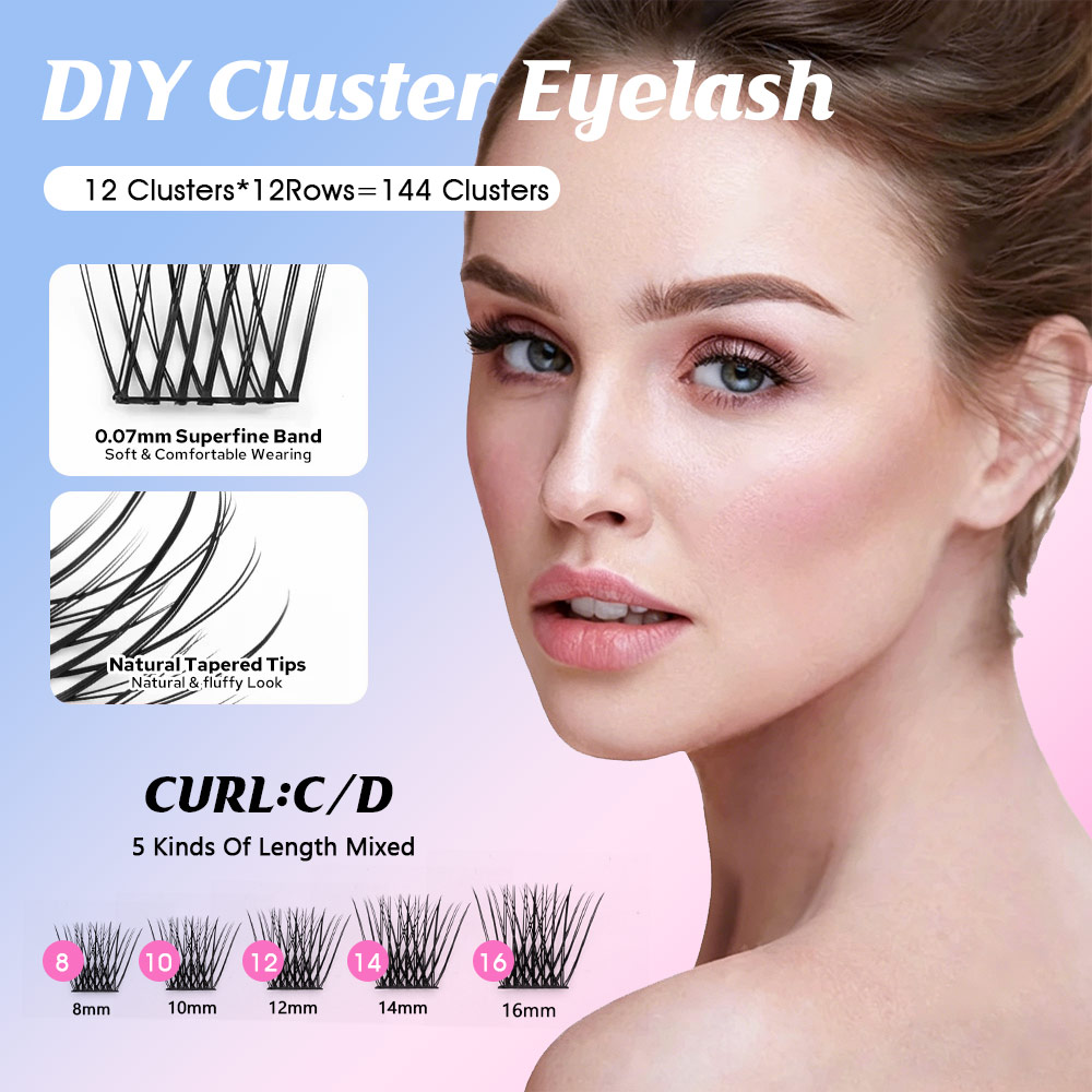 144 Stück DIY Cluster-Segmentw – Eyelash Extension Russian Bewertung und Preis