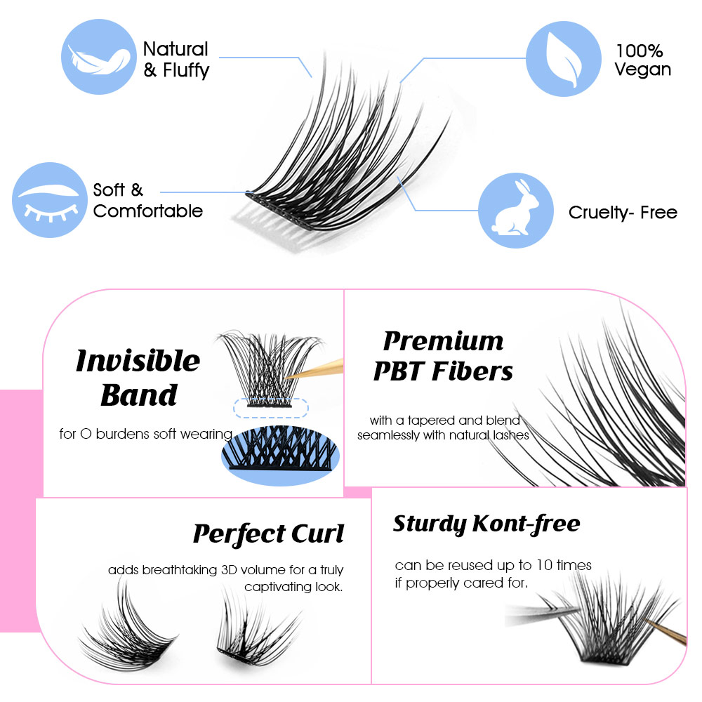 144 Stück DIY Cluster-Segmentw – Eyelash Extension Russian Bewertung und Preis